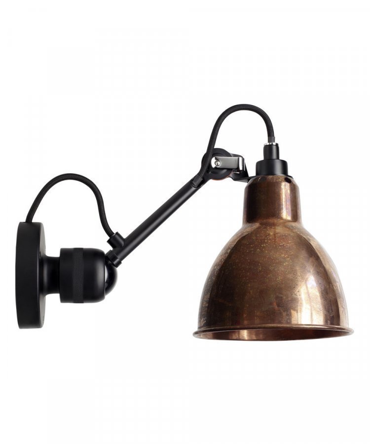 Lampe Gras 304sw Seinävalaisin Musta / Raaka Kupari / Valkoinen