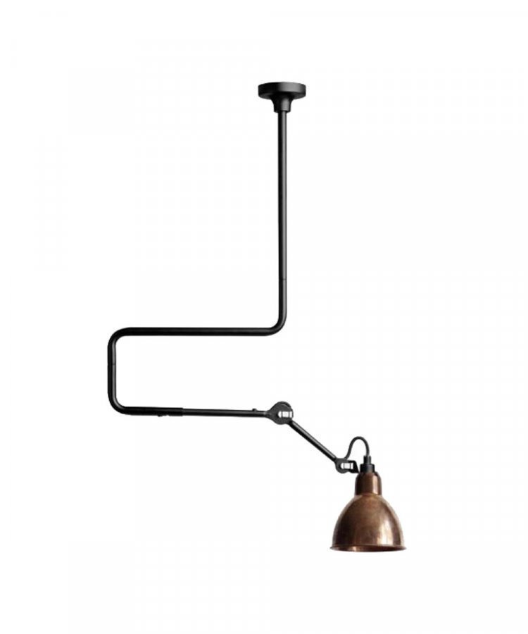 Lampe Gras 312 Kattovalaisin Musta / Raaka Kupari / Valkoinen