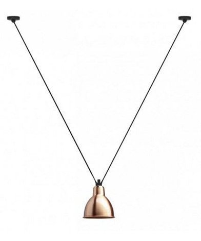 Lampe Gras 323 L Riippuvalaisin Pyöreä Kupari / Valkoinen