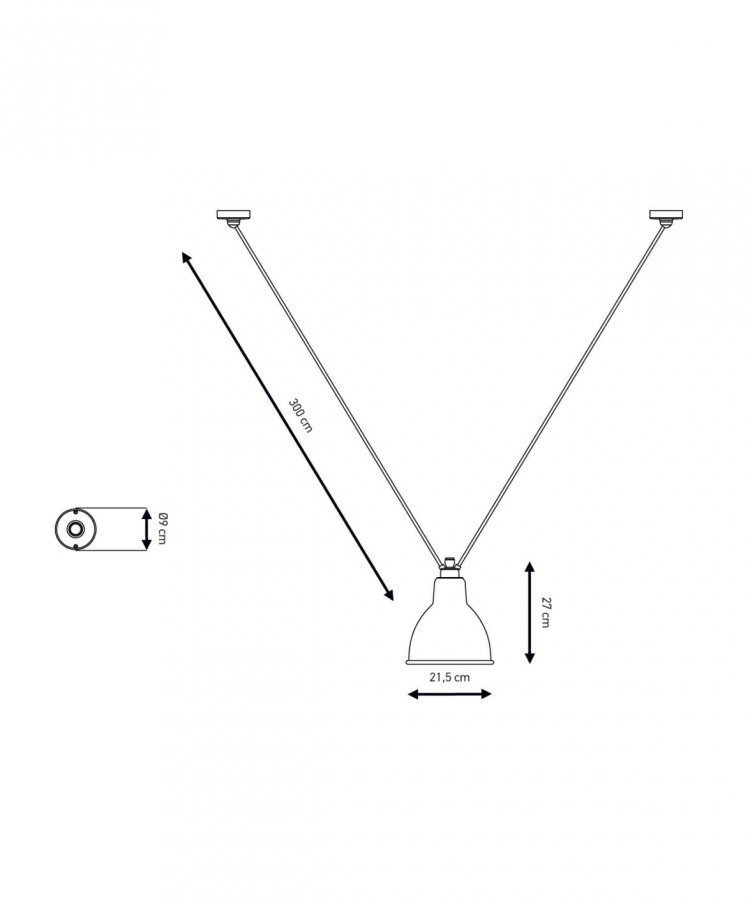 Lampe Gras 323 Xl Riippuvalaisin Pyöreä Sininen