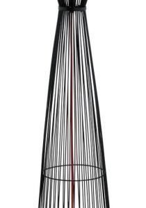 Lattiavalaisin Valseno 165 cm musta valkoinen kangasvarjostin vetokytkin