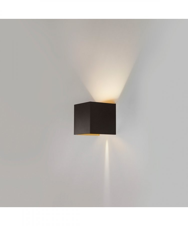 Light-Point Box Mini Up / Down Seinävalaisin Musta / Kulta