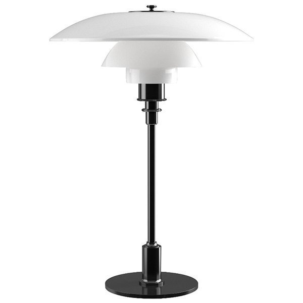 Louis Poulsen Ph 3 1/2 2 1/2 Pöytävalaisin Metalloitu Musta Opaalilasi