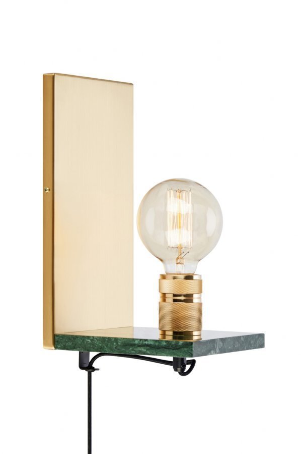 Markslöjd Etui Seinävalaisin Harjattu Messinki / Vihreä Marmori