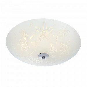 Markslöjd Fleur Plafondi Valkoinen / Krominvärinen 43 Cm