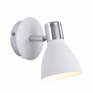 Markslöjd Huseby Seinävalaisin 1 Lamppu Kromi / Valkoinen Valkoinen