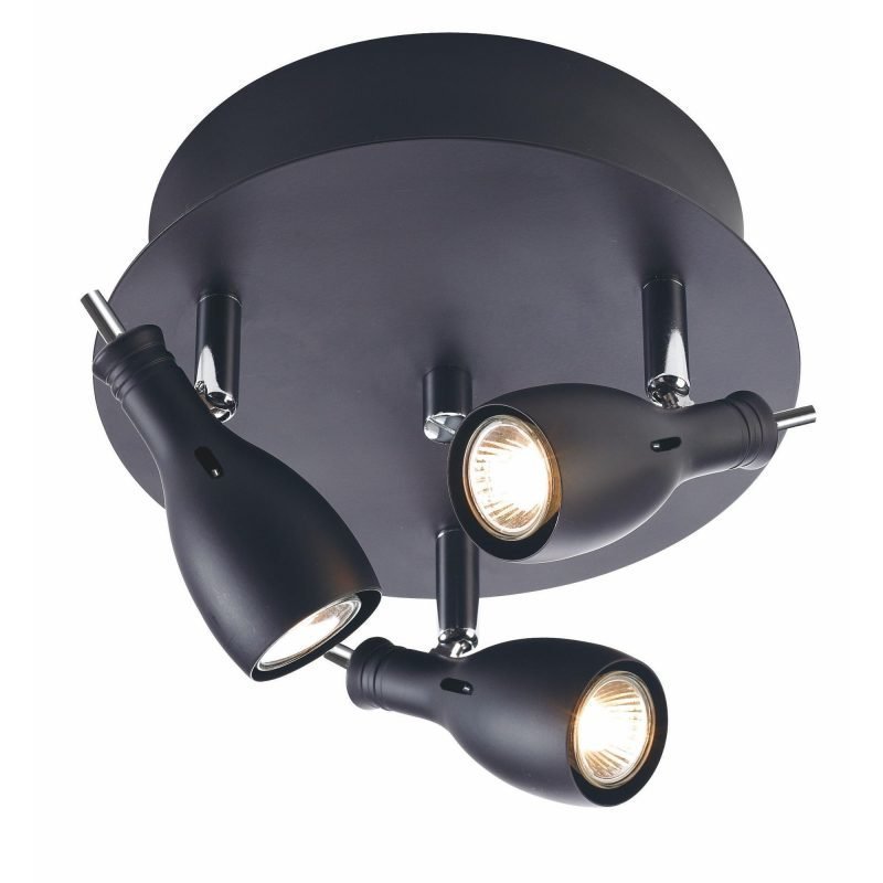 Markslöjd Kattospotti Lammhult 210x180 mm 3-osainen musta/kromi