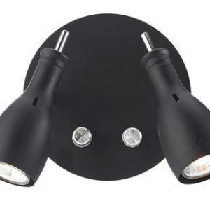 Markslöjd Lammhult Seinälamppu 2 Valoa Musta