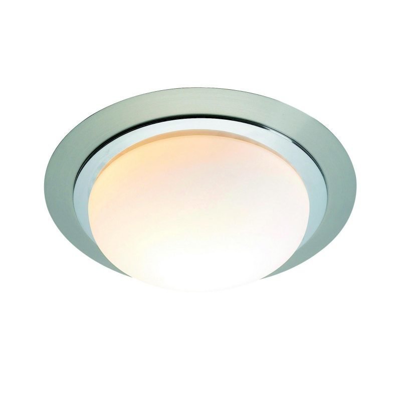 Markslöjd Plafondi Trosa Ø 360x120 mm kromi/valkoinen lasi IP44