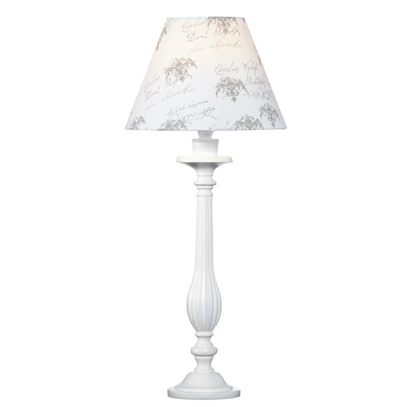 Markslöjd Pöytävalaisin Kungshamn Ø 230x550 mm iso valkoinen/harmaa kuvio