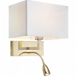 Markslöjd Savoy Seinävalaisin 2 Lamppua Messinki / Valkoinen Valkoinen