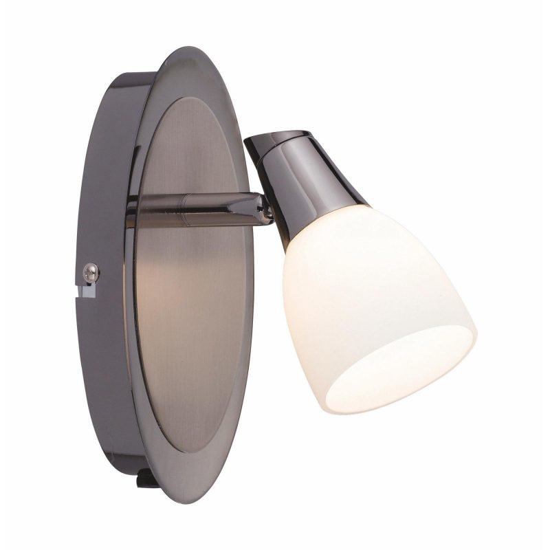 Markslöjd Seinäspotti Halden 80x190 mm musta kromi/valkoinen