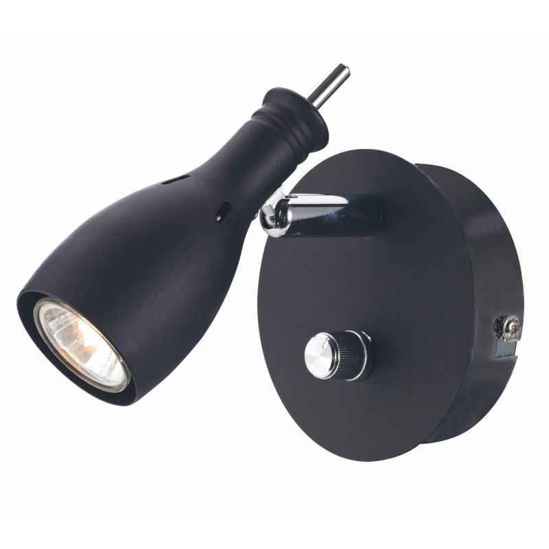 Markslöjd Seinäspotti Lammhult 100x120 mm musta/kromi