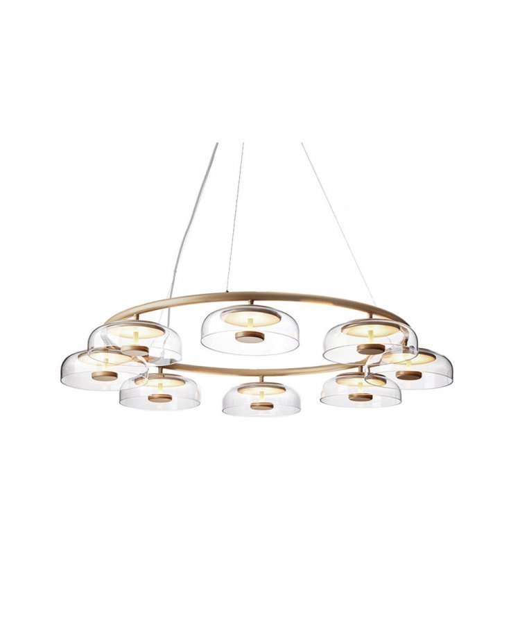 Nuura Blossi 8 Kattokruunu Nordic Gold / Clear