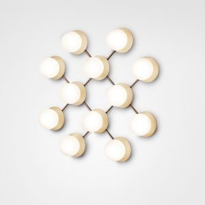 Nuura Liila 12 Seinävalaisin / Kattovalaisin Nordic Gold / Opal White