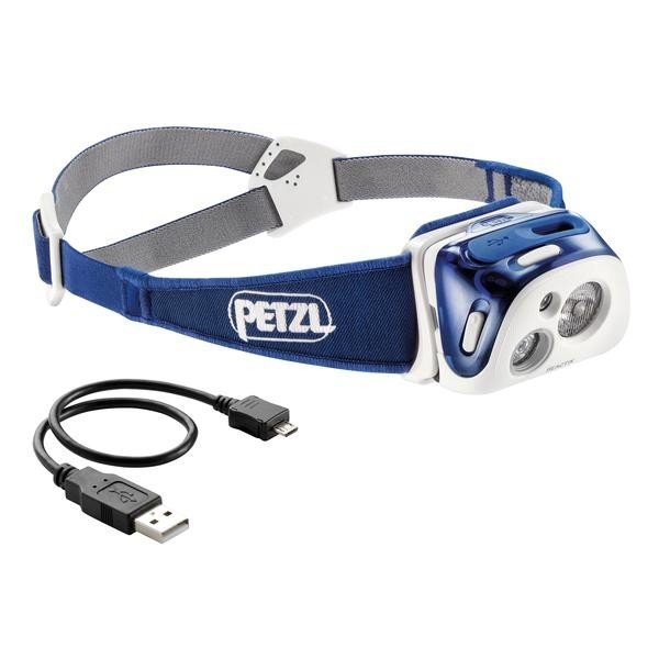 Petzl Reactik Reaktiivinen Led Otsalamppu Sininen Usb Ladattava