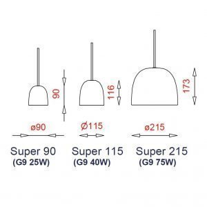 Piet Hein Super 215 Riippuvalaisin Opal Valkoinen Johto