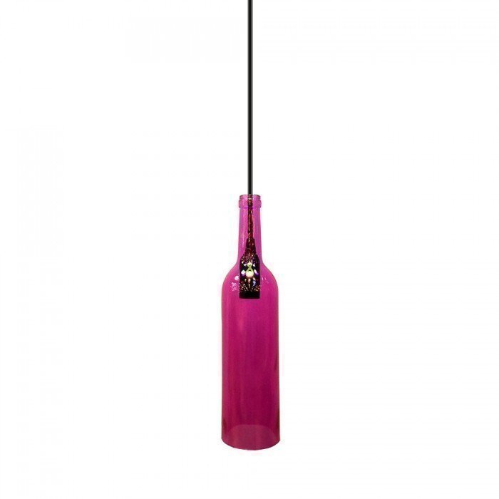 Pink Glass Bottle LED Pendant