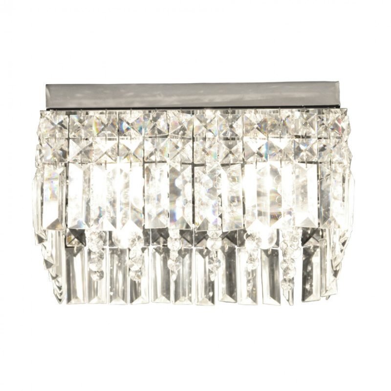 Plafondi Belinda IP44 300x300x145 mm kromi/lasi