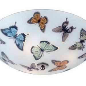 Plafondi Butterfly Ø 430x140 mm keskikoko lasi kuvioitu