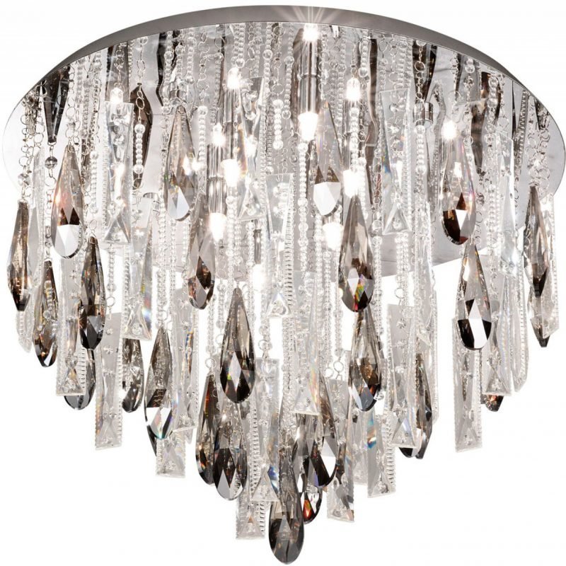 Plafondi Calaonda G9 8x33W Ø 58 cm kromi kristalli