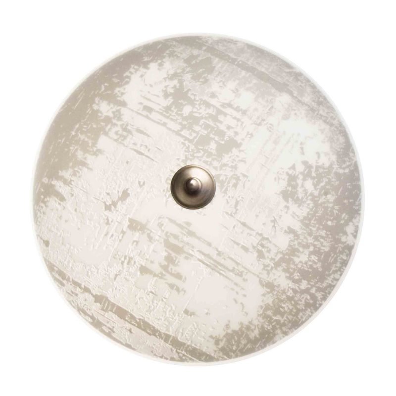 Plafondi Fragment Ø 400x170 mm lasi valkoinen/harmaa kuvioitu