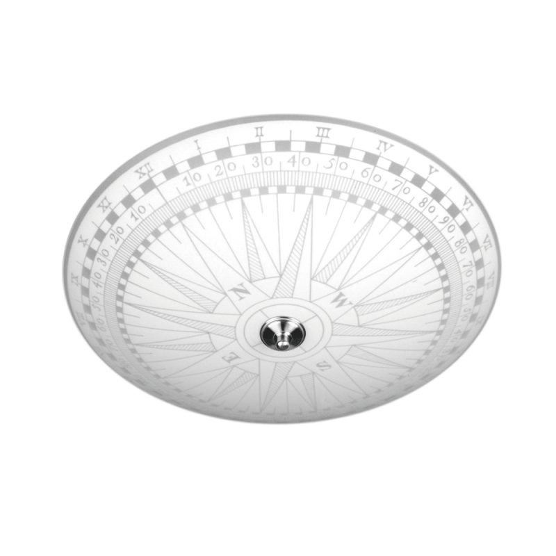 Plafondi Kompass Ø 500x170 mm lasi valkoinen kuvioitu