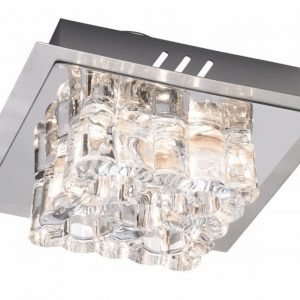 Plafondi Kärradal 200x200x80 mm harjattu teräs/kromi/MC-lasi IP21