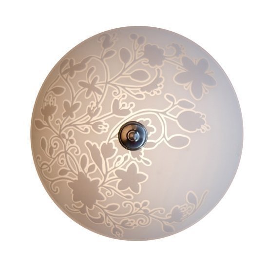 Plafondi Melody Ø 400x200 mm lasi valkoinen kuvioitu