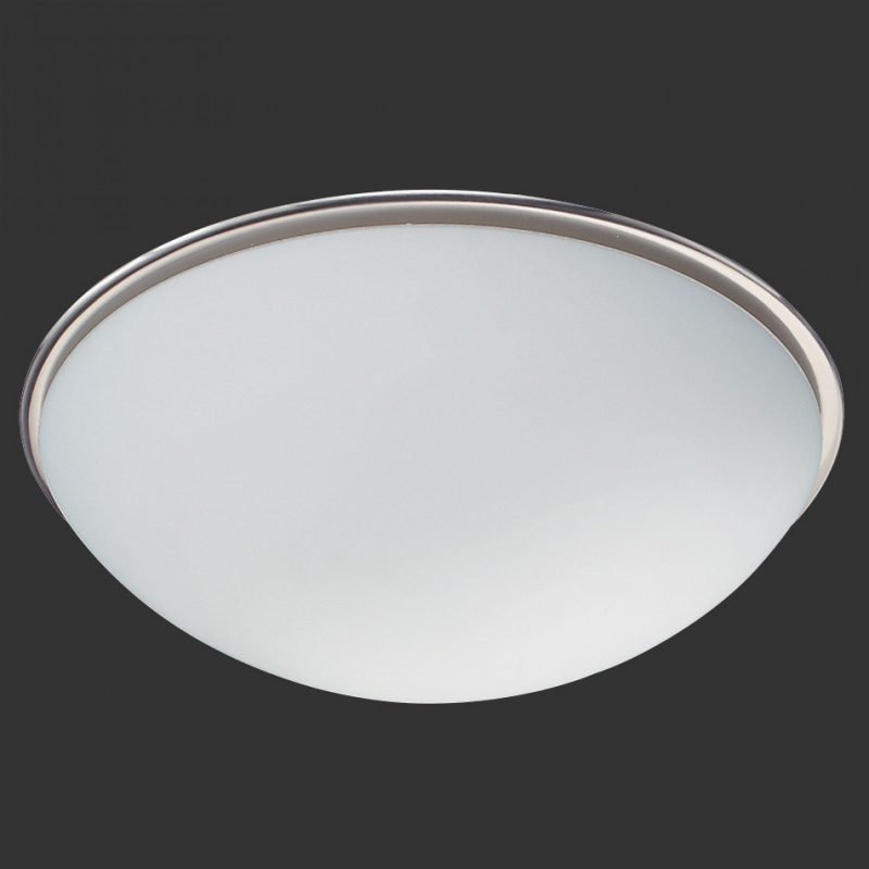 Plafondi Serie 6107 Ø 400x140 mm harjattu teräs/opaalilasi