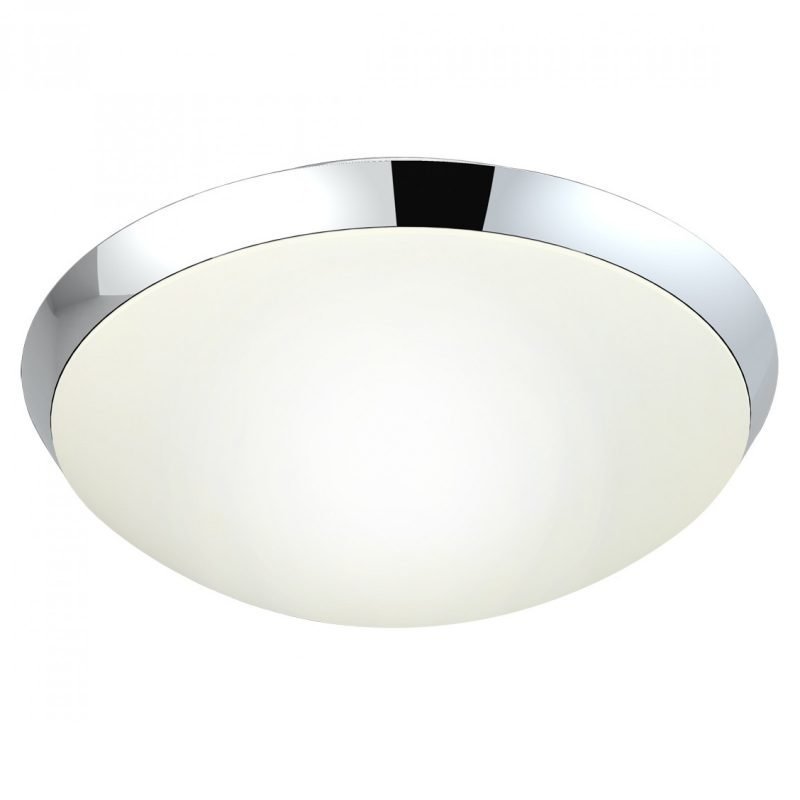 Plafondi Siracusa IP44 Ø 284x105 mm kromi/valkoinen