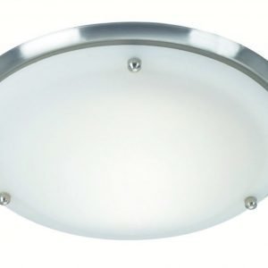 Plafondi Åre Ø 280x80 mm harjattu teräs/huurrelasi IP44