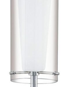 Pöytävalaisin Pinto Ø 110x500 mm kromi/kirkas/valkoinen