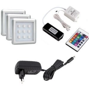 RGB Neliö LED ryhmä 3kpl paketti