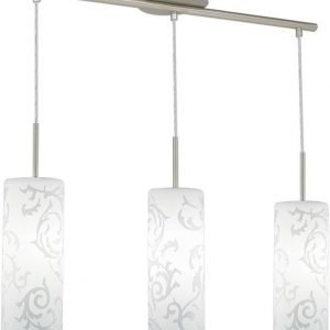 Riippuvalaisin Amadora 720x105x1100 mm 3-osainen valkoinen/harjattu teräs