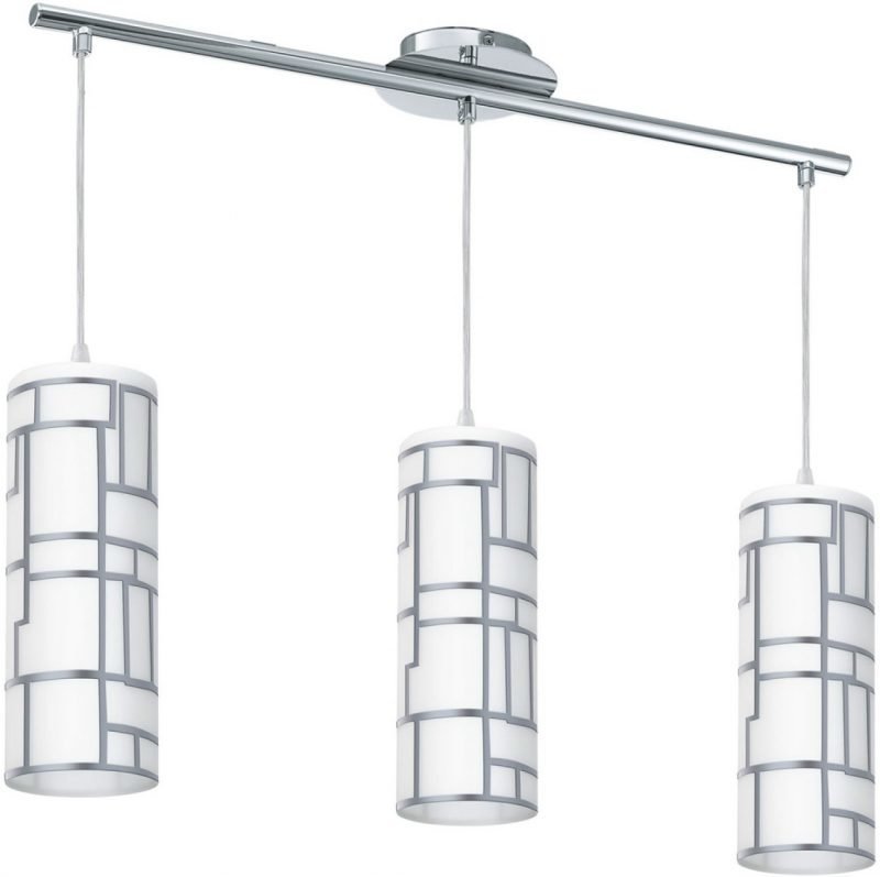 Riippuvalaisin Bayman 720x105x1100 mm 3-osainen valkoinen/kromi
