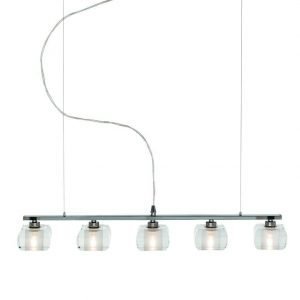 Riippuvalaisin Höör 730x125 mm 5-osainen musta kromi/huurre/kirkas