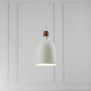 Riippuvalaisin Karma 14 Ø 140x215 mm valkoinen metalli/pähkinäpuu