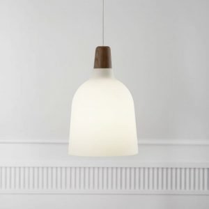 Riippuvalaisin Karma 20 Ø 200x320 mm valkoinen lasi/pähkinäpuu