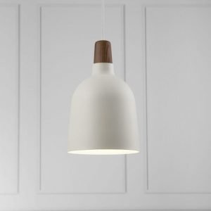 Riippuvalaisin Karma 20 Ø 200x320 mm valkoinen metalli/pähkinäpuu