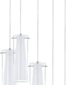 Riippuvalaisin Pinto Ø 500x1500 mm 5-osainen kromi/kirkas/valkoinen