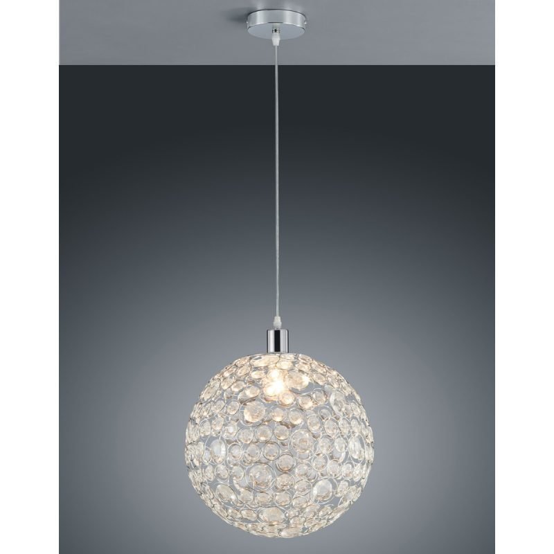 Riippuvalaisin Riad Ø 350x1500 mm pyöreä kirkas akryyli/kromi