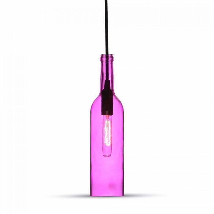 Rose Glass Bottle LED Pendant