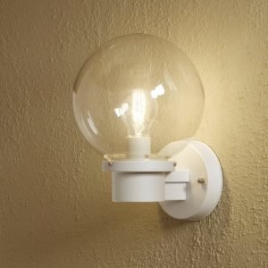 Seinävalaisin 7322-250 Nemi valkoinen yläsuunta hämäräkytkimellä