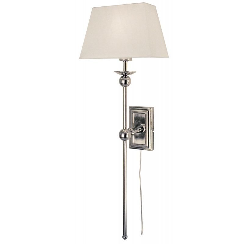 Seinävalaisin Anette 235x250x760 mm hopea/valkoinen