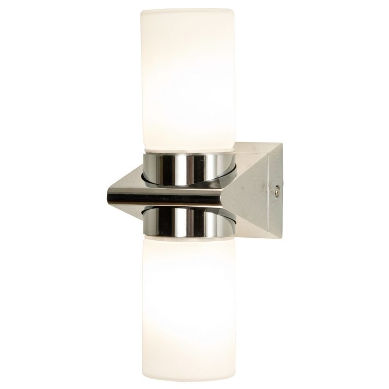 Seinävalaisin Avola IP44 80x100x230 mm 2-osainen kromi/valkoinen