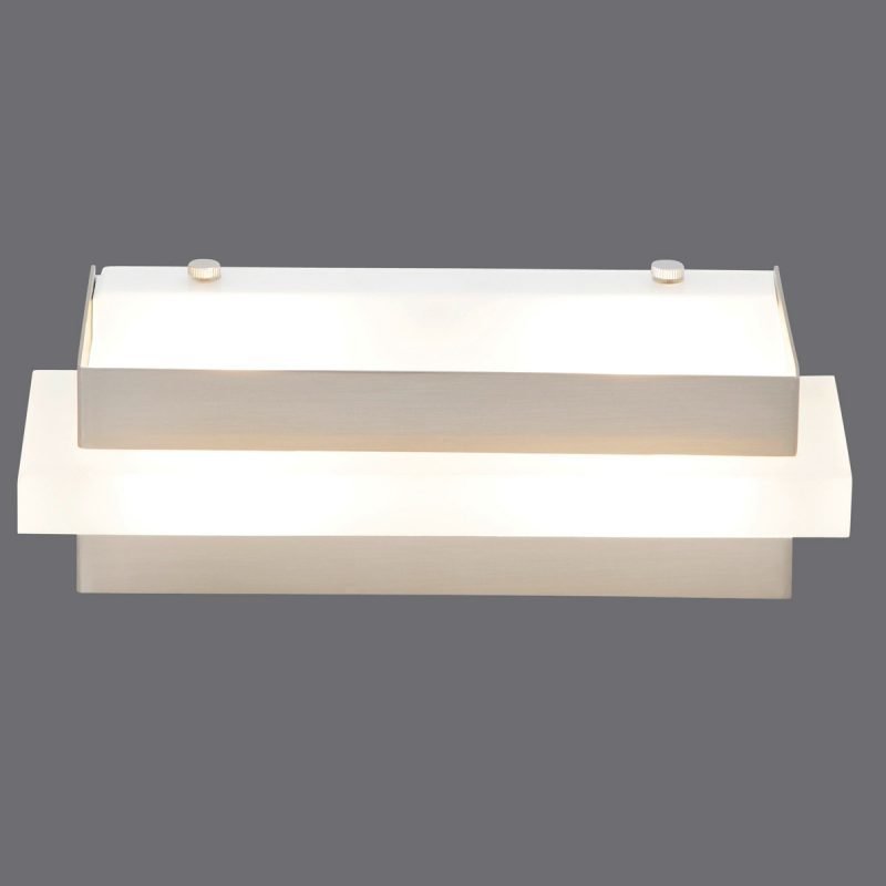 Seinävalaisin Block 240x110x70 mm opaalilasi/harjattu teräs