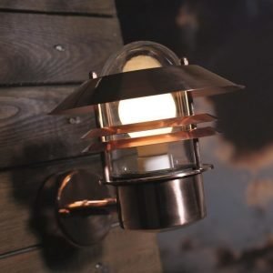 Seinävalaisin Blokhus 220x250x230 mm yläsuunta kupari