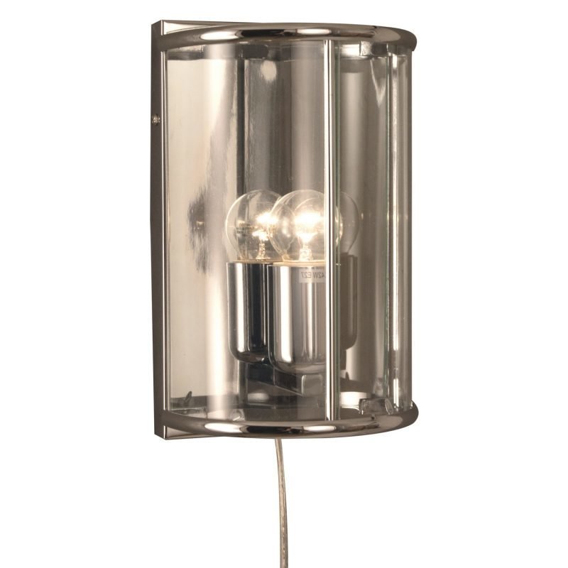 Seinävalaisin Budgie 150x115x250 mm kromi/kirkas lasi
