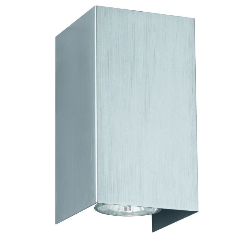 Seinävalaisin Corner 80x80x150 mm alas/ylös harjattu teräs